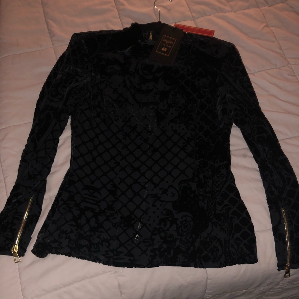 H&M X Balmain Limited Velvet Blouse